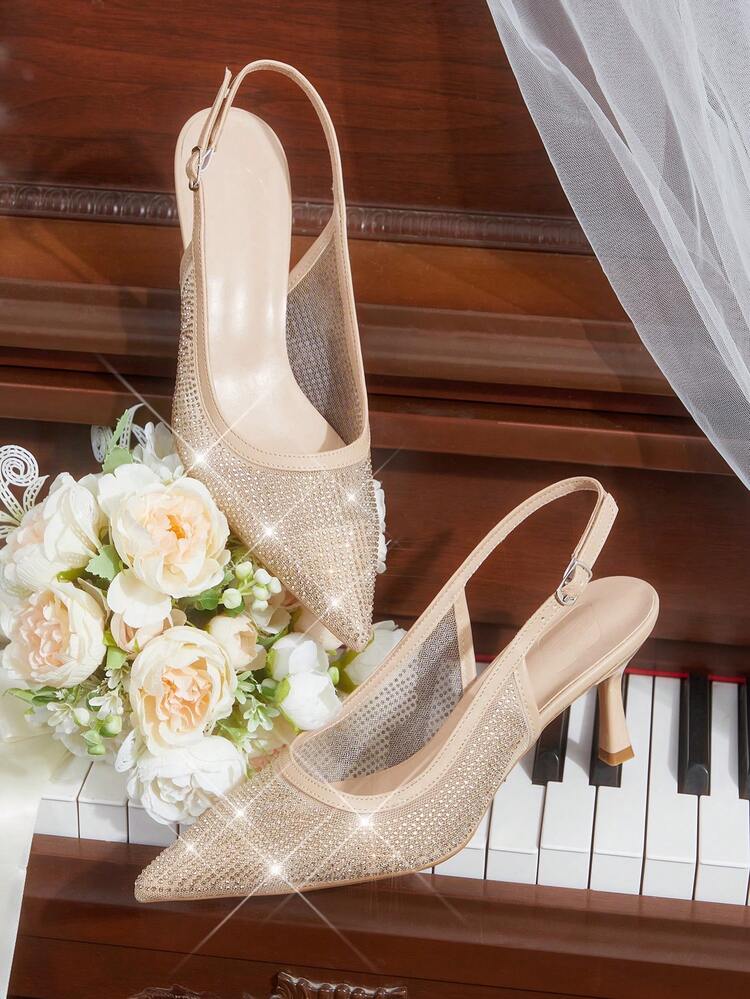 CUCCOO HITCHD Women Shoes Pointed Rhinestone High Heels Wedding Shoes