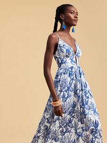 Travachic Women's Casual Vacation All-Over Print Spaghetti Strap Dress - Multicolor - View 7