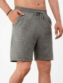 RueChic Men Solid Slant Pocket Shorts - Grey - View 3