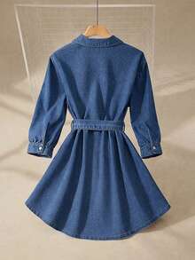 GlowEve Chaqueta vaquera de mujer casual de un solo abotonado - Azul - Ver 2