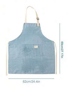 SHEIN 1 chiếc tạp dề sọc nhiều màu có thể điều chỉnh dành cho nam và nữ, tạp dề nấu ăn kiểu đơn giản có túi dành cho đầu bếp, người phục vụ, tạp dề nấu ăn trong bếp, tiệc nướng, thợ làm tóc, dụng cụ nhà bếp, có thể giặt bằng máy (sọc xanh) làm quà tặng Giáng sinh cho ngày lễ - Màu xanh lam - Xem 12