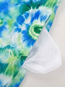 Surfspeed Quần short đi biển nam in họa tiết nhuộm tie-dye, cạp chun có dây rút và túi hai bên. - màu xanh lá - Xem 6