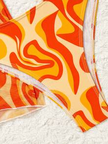 Swim Vcay Bộ bikini gợi cảm buộc dây cổ cho nữ, thích hợp mặc đi biển mùa hè, kèm quần short. - trái cam - Xem 6