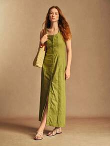 Rosivie Dép xăng đan đế bằng thường ngày dành cho nữ, đa năng và thoải mái. - Màu be - Xem 6