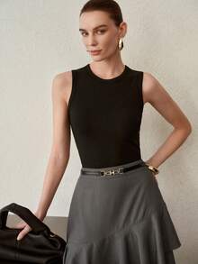 MOTF PREMIUM ROUND NECK SLIM FIT TANK TOP - Black - View 1