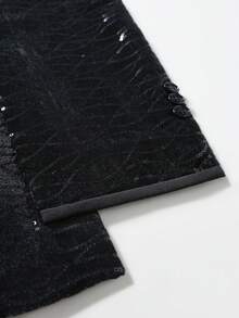 Manfinity AFTRDRK Men's Business Commute Sequin Suit Jacket And Pants Set - Black - View 5