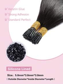 Ekstensi Rambut I-Tips 22 inci 50 helai Rambut Manusia Asli Mudah Ditata Ekstensi Rambut Manusia Hitam I-Tips Ekstensi I-Tips untuk Wanita - SNatural - View 5
