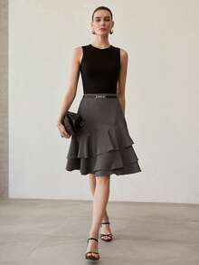 MOTF PREMIUM ROUND NECK SLIM FIT TANK TOP - Black - View 5