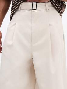 SUMWON Men's Cream Wide Leg Flowy Casual Pants With Relaxed Loose Fit And Full Length Comfort Style For Summer Spring - Apricot - View 6