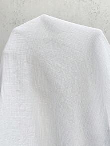 Nubod Plus Size Women's Solid Color Casual Long Sleeve 3/4 Sleeve Loose Midi Dress, Western Vacation Summer Women Outfit - White - View 8