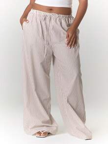 MUSERA Quần ống rộng kẻ sọc thắt eo cỡ lớn, thích hợp cho mùa xuân hè, đi nghỉ mát, bơi lội, đi biển Ibiza. - Nhiều màu - Xem 2