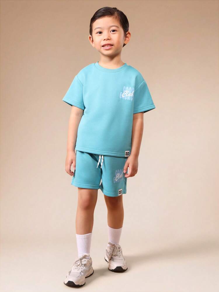 Boys Good Energy Jersey Co-Ord Set With Relaxed Fit Short Sleeve Tee And Matching Shorts Summer Casual Wear