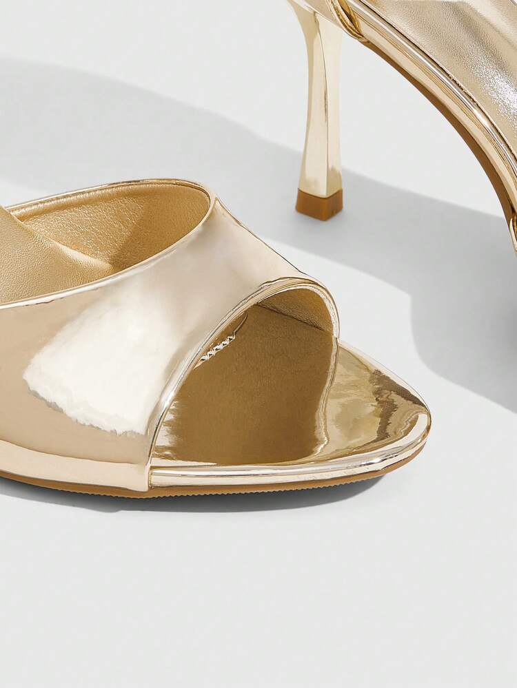 CUCCOO SZL Women Shoes Spring And Summer New Gold Ankle Hairtail Peep Toe Women's High Heel Sandals Fashion Comfortable Versatile Sexy Party Banquet Women Sandals Peep Toe Sandals Wedding Shoes Prom Heels