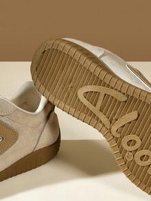 CUCCOO EASI Zapatillas deportivas casuales cómodas con suela plana para mujer - Caqui - Ver 5