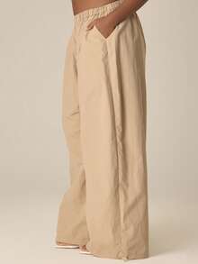 MUSERA Pantalones holgados tipo paracaídas de talla grande, estilo primaveral y veraniego, cómodos y acogedores, con estética de "Cottage Core", para vacaciones casuales - Camel - Ver 3
