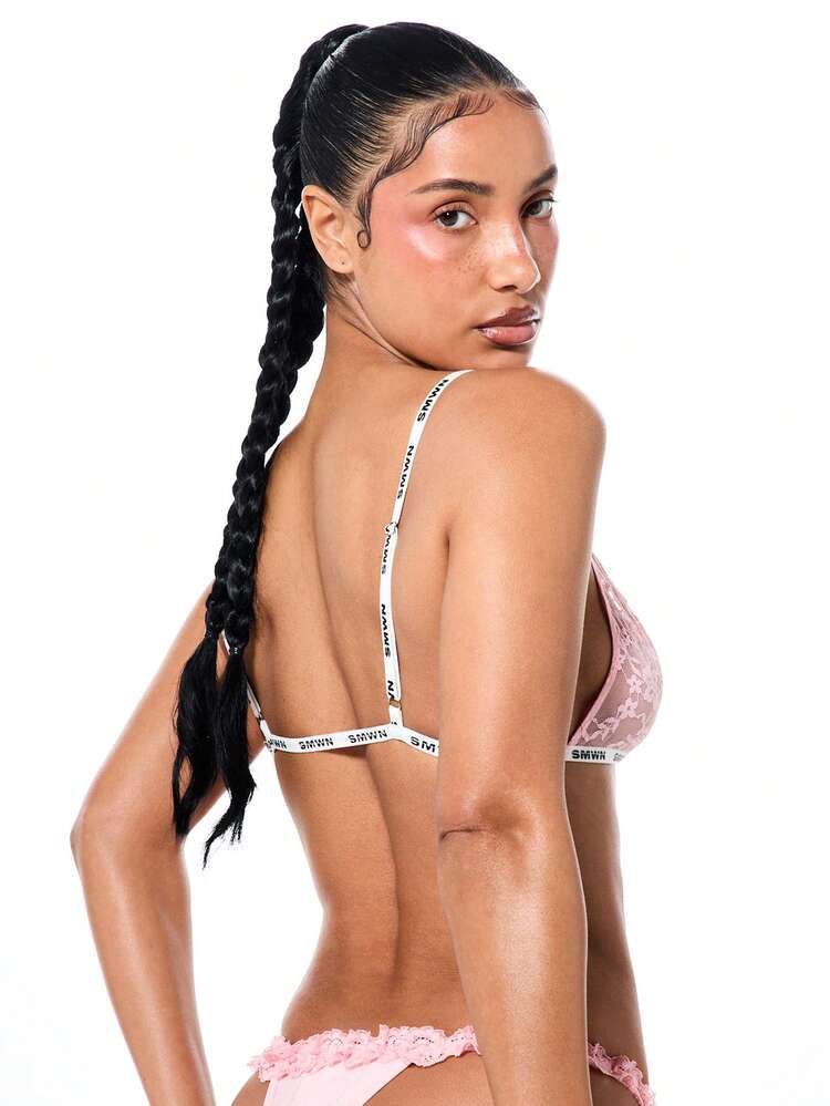 SUMWON WOMEN Triangle Lace Bralette With Elastic Straps