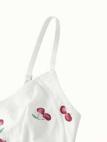 Women's Front Closure Cherry Comfortable Bra - White - View 4