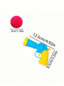 KATT Pom-Poms Launcher-leksaker, slumpmässiga färgade kattpompoms med självhäftande leksaker. Produktbilden visar en användningsmetod. Förbrukningsartiklar: Interaktiva pompoms för husdjur, leksakspistol, 1 st. - Multifärgad - Visa 2