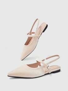 CUCCOO BIZCHIC Women's Beige Suede Minimalist Basic Commuter Pointed Toe Shoes Spring Shoes - Beige - View 10