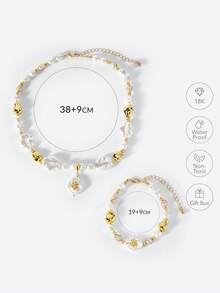 Opalesca A European And American Fashion Baroque Natural Special-Shaped Freshwater Pearl Bracelet Necklace Female French Retro Sense Personalized Fashion Collarbone Chain Bracelet Necklace - Multicolor - View 11