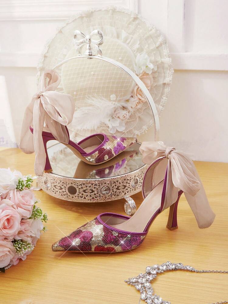CUCCOO HITCHD Women Shoes Pointed Stilettos Wedding Banquet Party Elegance Wedding Shoes Spring Shoes Bride Shoes