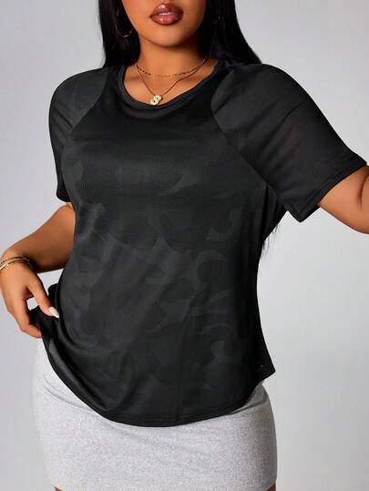 Rhythm Era 女士加大码休闲百搭日常穿着及运动短袖T恤