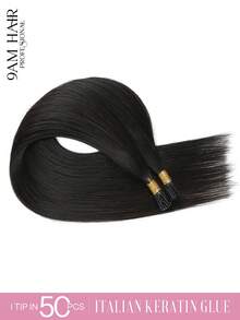Ekstensi Rambut I-Tips 22 inci 50 helai Rambut Manusia Asli Mudah Ditata Ekstensi Rambut Manusia Hitam I-Tips Ekstensi I-Tips untuk Wanita - SNatural - View 2