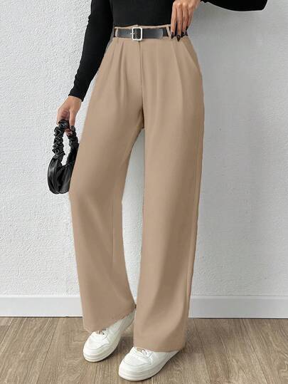 EURMUSE Damen einfarbige extra weite Hose