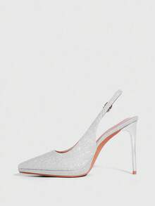 CUCCOO SZL Women's Fashionable Elegant Pointed Toe High Heels - Silver - View 8