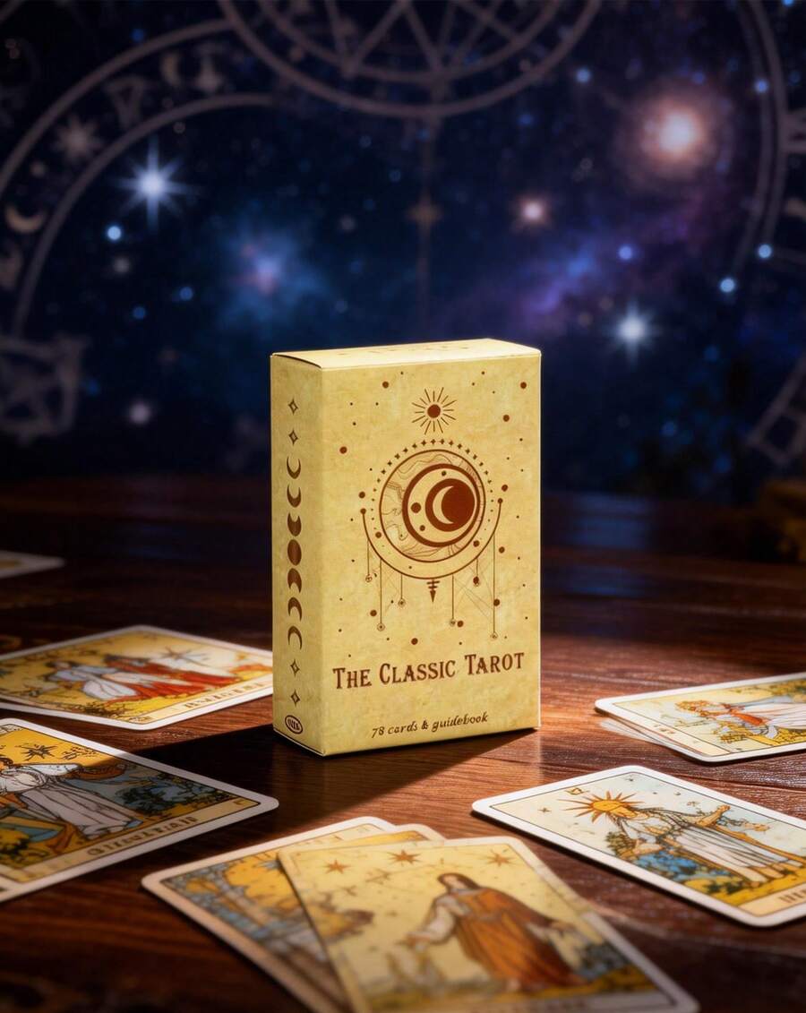 MINKOJA 1-Pack The Classic Tarot Deck With Guidebook - 78 Cards Full Set, Mystical Design, Perfect For Beginners & Professionals - THE CLASSIC TAROT - View 1