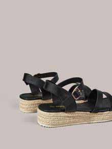 Styleloop Women's Wedge Heel Platform Sandals, Bohemian, Beach Vacation, Western Wind, Summer Wear, Travel Essentials - Black 1 - View 5
