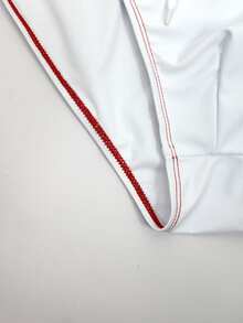 Manfinity KASUA Bañador de hombre con estampado de bandera de EE.UU. y cintura con cordón - Blanco - Ver 6