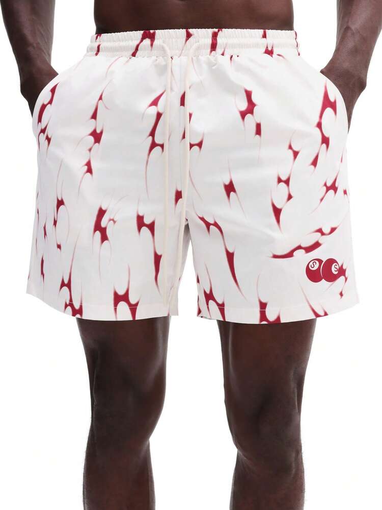 Abstract Star Print Swim Shorts