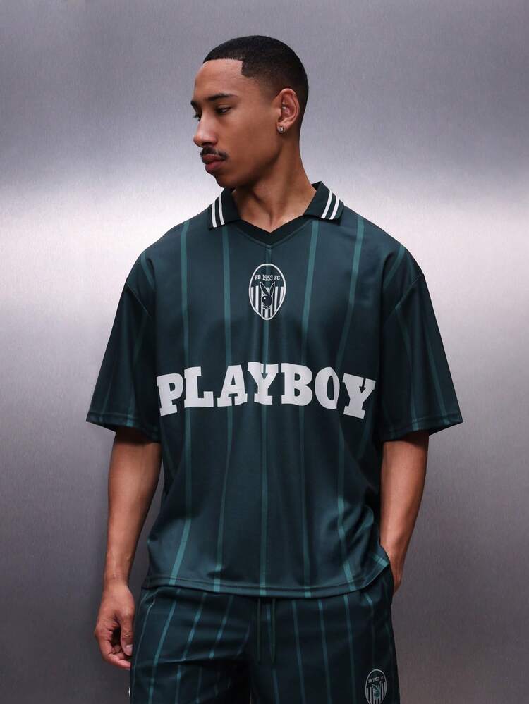 PLAYBOY X SUMWON Polo rayé avec logo lapin