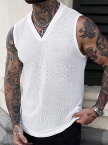 SLATEMANN Men's Casual Solid Color Tank Top, Versatile For Summer Ribbed Vest Ribbed Tank Top Men White Tanktop Mens Tank Top Vest Mens Vest Tops Old Money,Daily Leisure, Weekend Trips, Outdoor Activities, Travel Expeditions, Relaxed Work Environments Or Semi-Formal Occasions, Boyfriend/Husband Gift, Anniversary /Birthday Gift Party Summer Vacation Holiday,Wedding,Spring To Summer,Easter,Y2k,Vintage - White - View 3