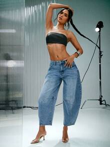 Denimoi 仿鳄鱼皮抹胸上衣性感上衣GNO夜店装仿皮上衣演唱会服装 - 黑色 - 查看 2