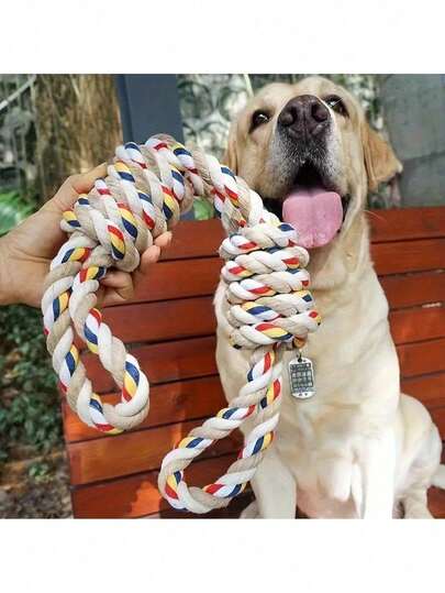 1PC Heavy Duty Extra Long Tug Of War Rope Toy - Super Thick Chew Proof Leash For Large & Medium Dogs - Aggressive Chewing, Heavy Duty Chew, Puppy Teething - Interactive Tug, Obstacle Course, Training - Pet Chew Toy For Jaw Exercise & Dental Health - Ideal For Labrador, German Shepherd, Husky - Indoor/Outdoor Play, Dog Rope, Dog Leash, Dog Chew