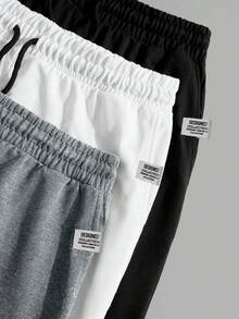 EURMUSE Men Cottonline 3pcs Pack Drawstring Patched Regular Short - Multicolor - View 4