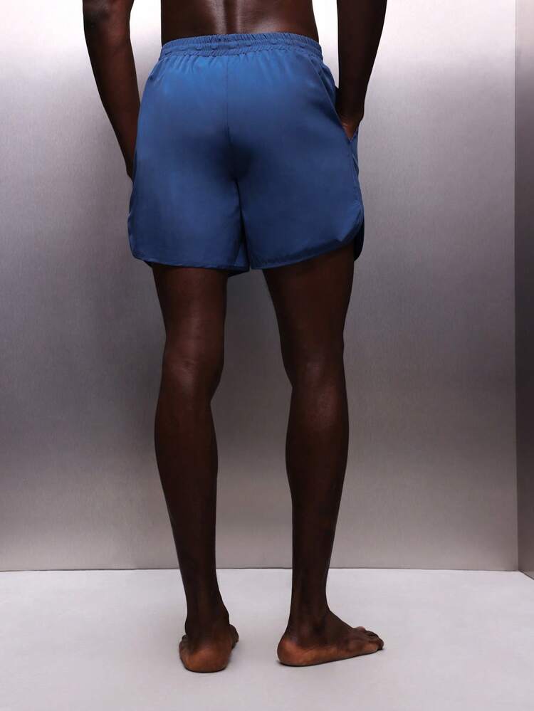 PLAYBOY X SUMWON Maillot de bain bleu pour hommes avec cordon de serrage, shorts de plage d'été pour la piscine, maillot de bain décontracté