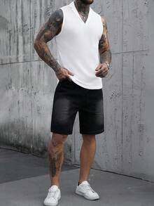 SLATEMANN Men's Casual Solid Color Tank Top, Versatile For Summer Ribbed Vest Ribbed Tank Top Men White Tanktop Mens Tank Top Vest Mens Vest Tops Old Money,Daily Leisure, Weekend Trips, Outdoor Activities, Travel Expeditions, Relaxed Work Environments Or Semi-Formal Occasions, Boyfriend/Husband Gift, Anniversary /Birthday Gift Party Summer Vacation Holiday,Wedding,Spring To Summer,Easter,Y2k,Vintage - White - View 4