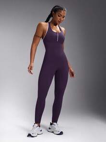 Powerista Bộ đồ liền thân hở lưng màu tương phản dành cho nữ, trang phục thể thao và tập thể dục thường ngày - Bold Plum - Xem 7