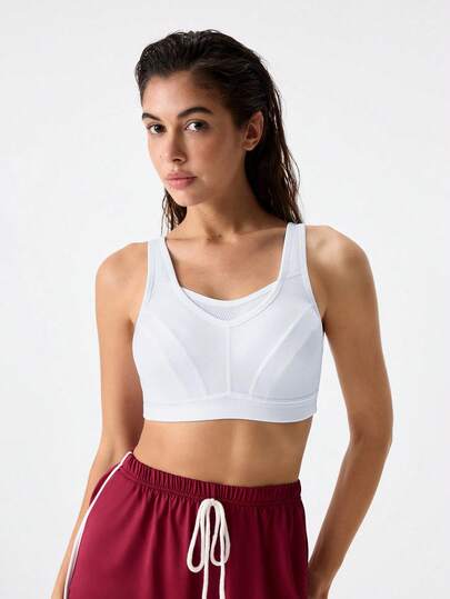 WINGSLOVE Plus Size High Impact Sports Bra For Women, Wireless & Unpadded Full Coverage, Wide Strap & U-Back Design, Breathable & Comfortable For Running, Gym Workout