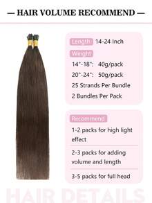 Extensiones de cabello humano de 22 pulgadas con 50 hebras, fáciles de peinar, extensiones de cabello negro humano con puntas en I para mujeres - S2 - Ver 6