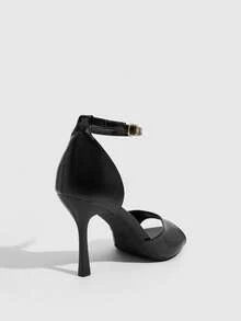 CUCCOO SZL Women Shoes Spring And Summer New Black Ankle Hairtail Women's High-Heeled Sandals Fashionable Comfortable Versatile Sexy Party Banquet Women's Sandals Peep Toe Sandals Wedding Shoes Summer Shoes - ~ Mirror black - View 3