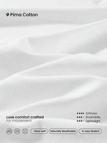 GLOWMODE 匹马棉大摆超柔软轻盈弹力宽松版型及臀复古正面印花圆领T恤，适合网球、高尔夫、匹克球等运动，日常休闲穿着 - 白色 - 查看 5