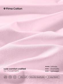 GLOWMODE Pima Cotton Ultra-Soft Breathable Lightweight Stretchy Relaxed Fit Acid Wash Crewneck Tee Daily Casual Street Wear - Pink - View 5