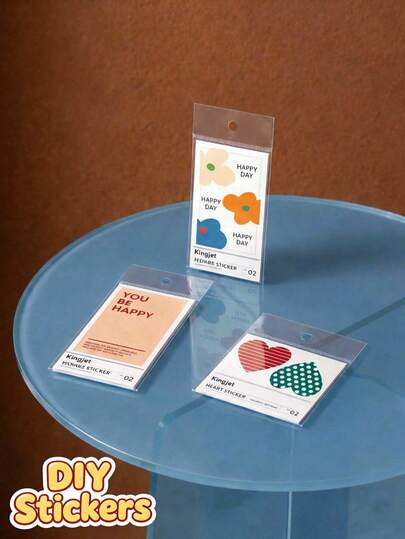 Joivida 40 Pcs Original Minimalist DIY Stickers 8 Styles 40 Sheets/40 Stickers 40 Sheets/80 Stickers Multicolor For Journaling Gift Sealing Valentine's Day New Year Back To School