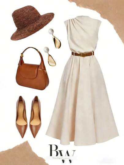 GlowEve Women's Solid Color Pleated Collar Fashionable Chic Party Mini Dress