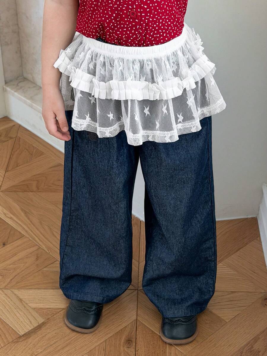 Dazy Kids Young Girl Solid Color Mesh Ruffle Hem Layered Skirt Summer - White - View 1