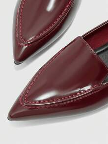 CUCCOO BIZCHIC Zapatos de mujer de punta para uso diario y casual, tipo bailarinas - Burdeos - Ver 9